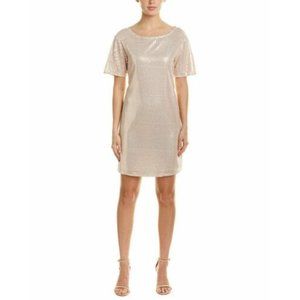 NEW Laundrey Shelli Segal Size 2 Sequin Mini Cocktail Dress Pink Shift Party